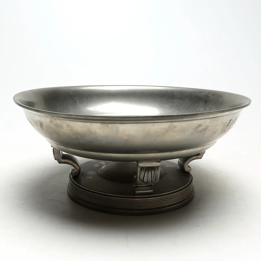 SKÅL, tenn, C G Hallberg, sannolikt 1930-tal. — Pewter, Brass & Copper — Kalmar Auktionsverk