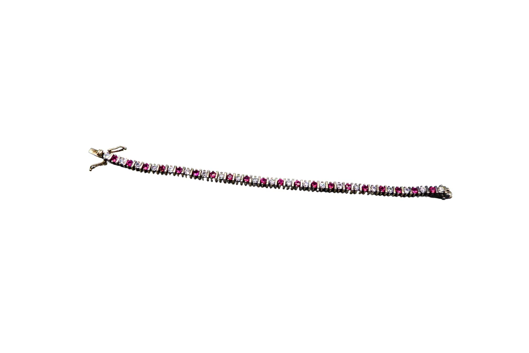 925ER SILBERARMBAND MIT ZIRKONIA BESETZT. — Bracelets — Auktionshaus Stuber's Hammerschlag