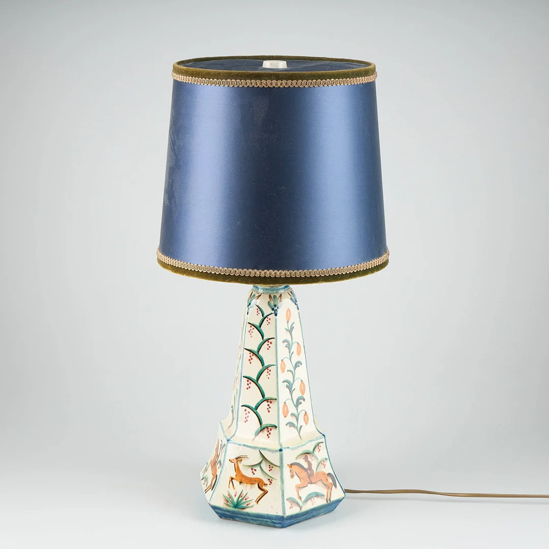 BORDSLAMPA, Kupittaan Savi, Finland 1940/50-tal. — European — Stockholms Auktionsverk Helsinki