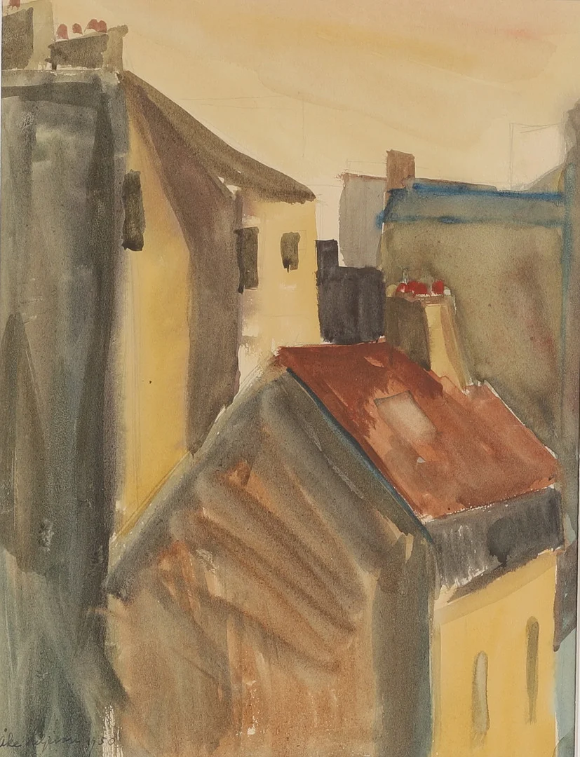 ÅKE LILJESON. Gouache, signerad, daterad 1950. — Paintings — RA Auktionsverket Norrköping