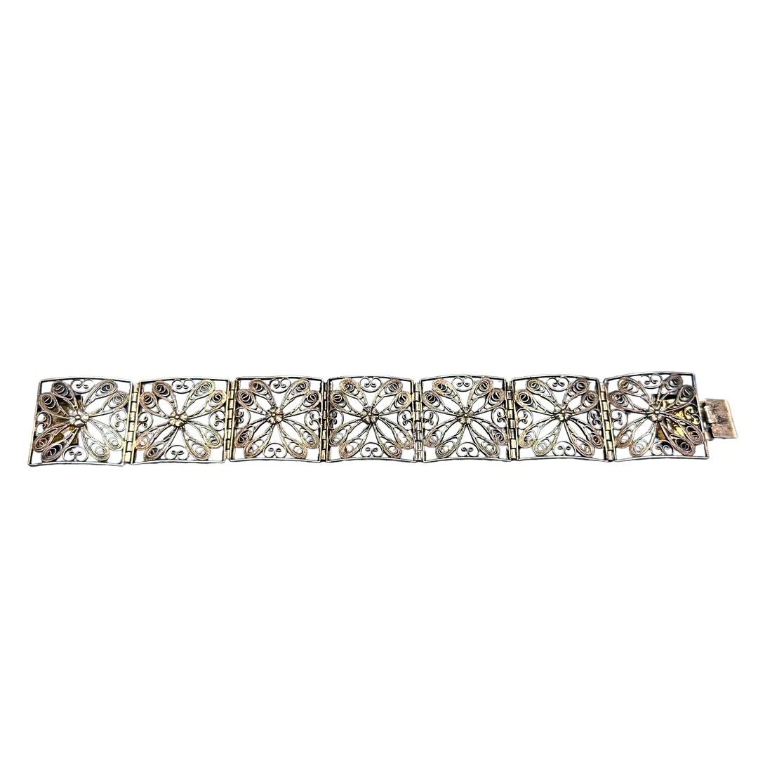 ART-DÉCO SILBERARMBAND AUS 835ER SILBER MIT KASTENVERSCHLUSS. — Bracelets — Auktionshaus Stuber's Hammerschlag