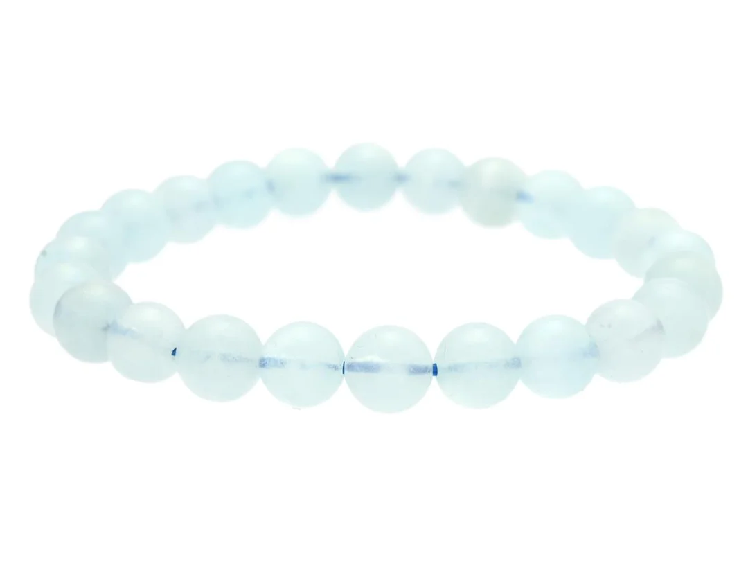 ARMBAND, kulor av akvamariner, ca 7,74 mm, trätt utan knutar, vikt 14,9 g — Smycken/Armband — Kaplans