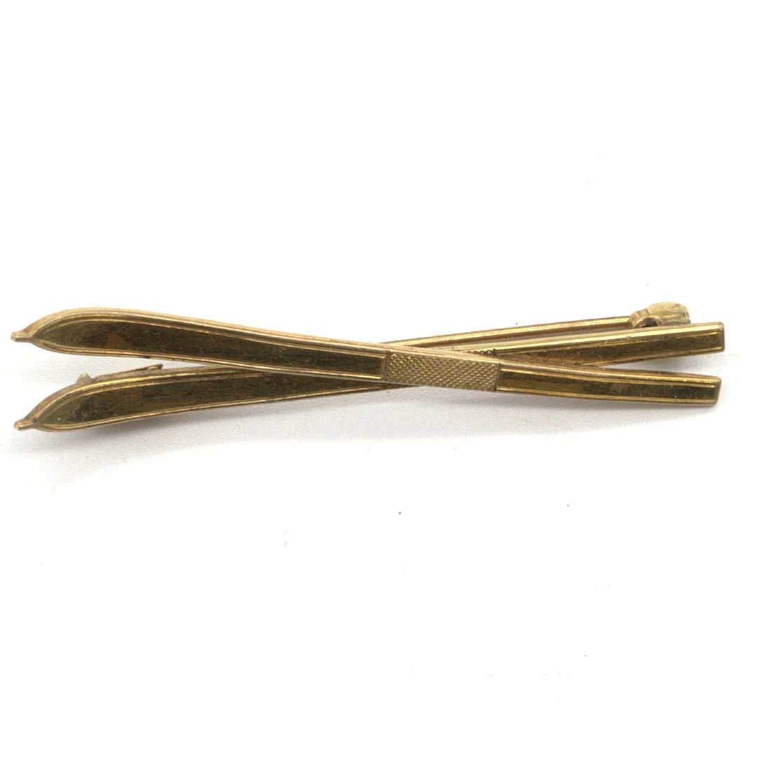 DESIGNER-BROSCHE GOLD DOUBLE IN FORM VON PLASTISCHEN SKIERN, HANDARBEIT UM 1930. — Brooches & Pendants — Kunst- und Auktionshaus Kleinhenz