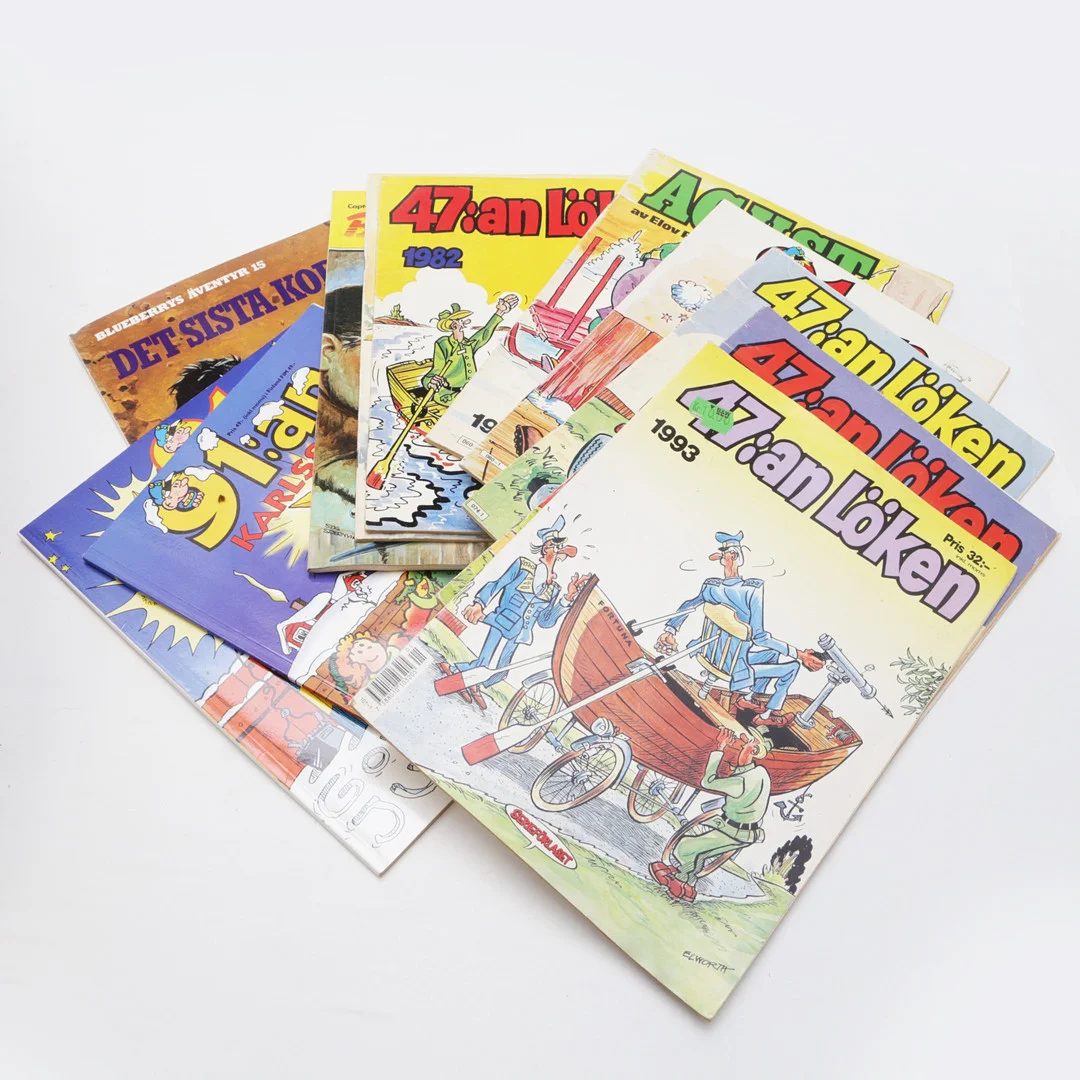 SERIETIDNINGAR, hel flyttlåda, många Fantomen. — Comics — Kalmar Auktionsverk