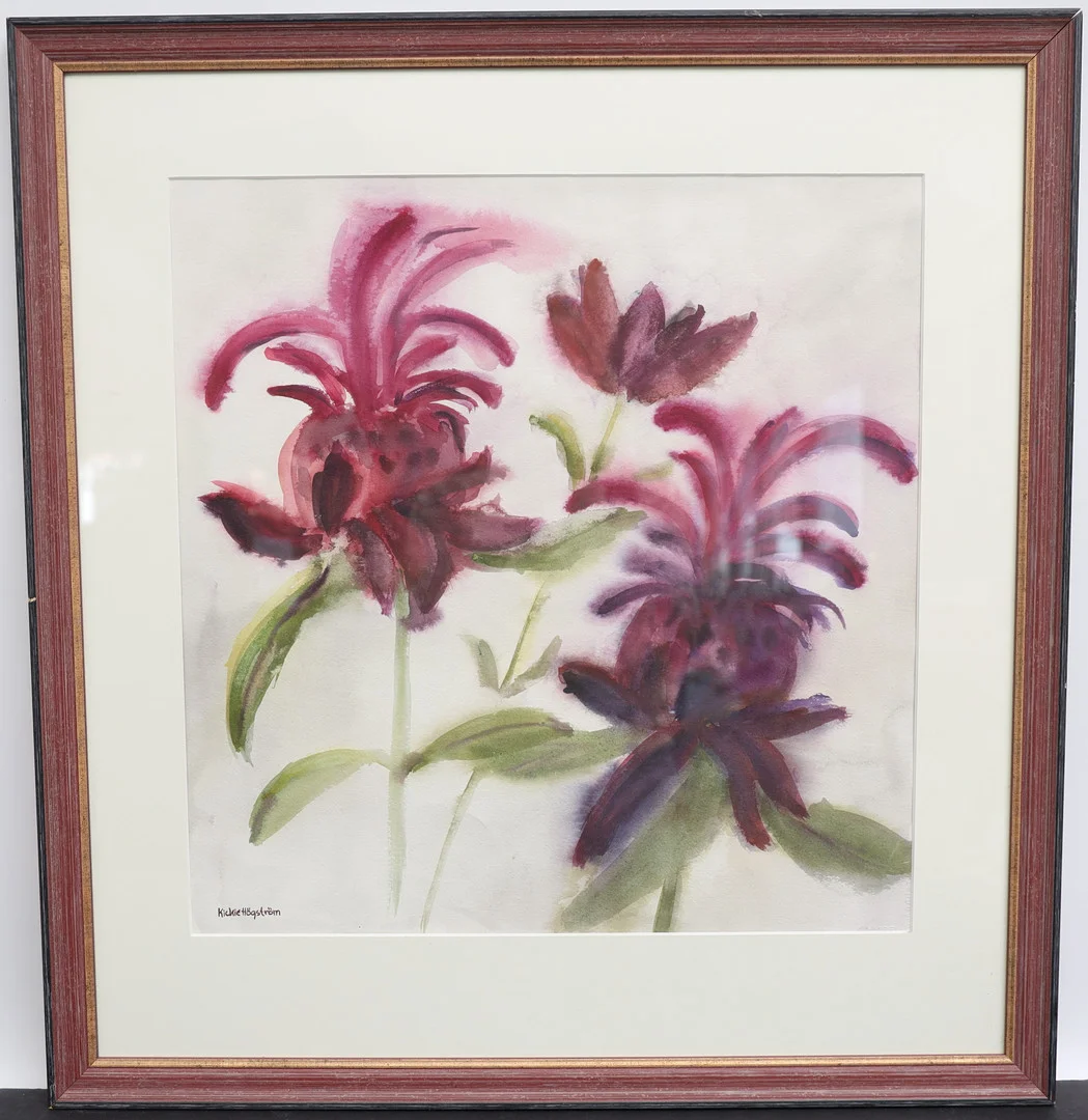 KICKIE HÖGSTRÖM. Motiv med blomster, akvarell, signerad. — Paintings — Falun Auktionsbyrå