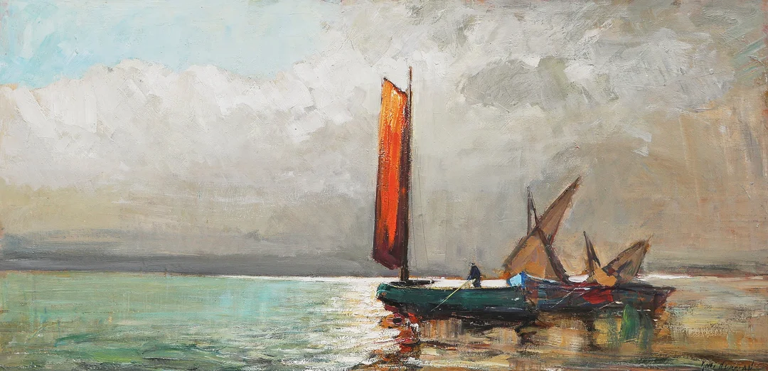 KNUT NORMAN. Oljemålning, Signerad, segelskuta. — Paintings — Metropol Auktioner