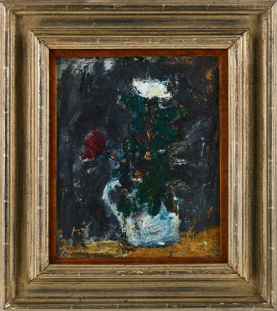 OSVALD LARSSON (1915-1973). Rosor, olja på pannå, signerad. — Paintings — Stockholms Auktionsverk Magasin 5