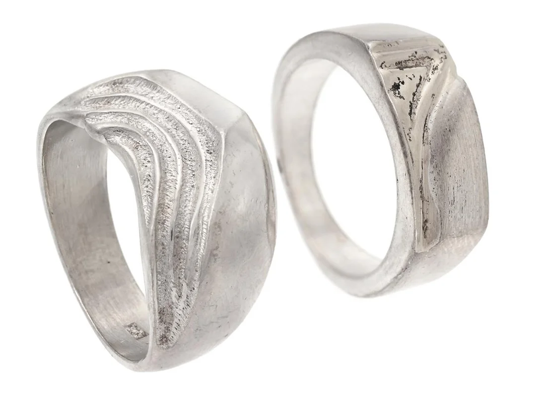 2 RINGAR, silver, stl 16,5 / 17,5 mm, vikt 12,4 g. — Smycken/Smyckeset — Kaplans