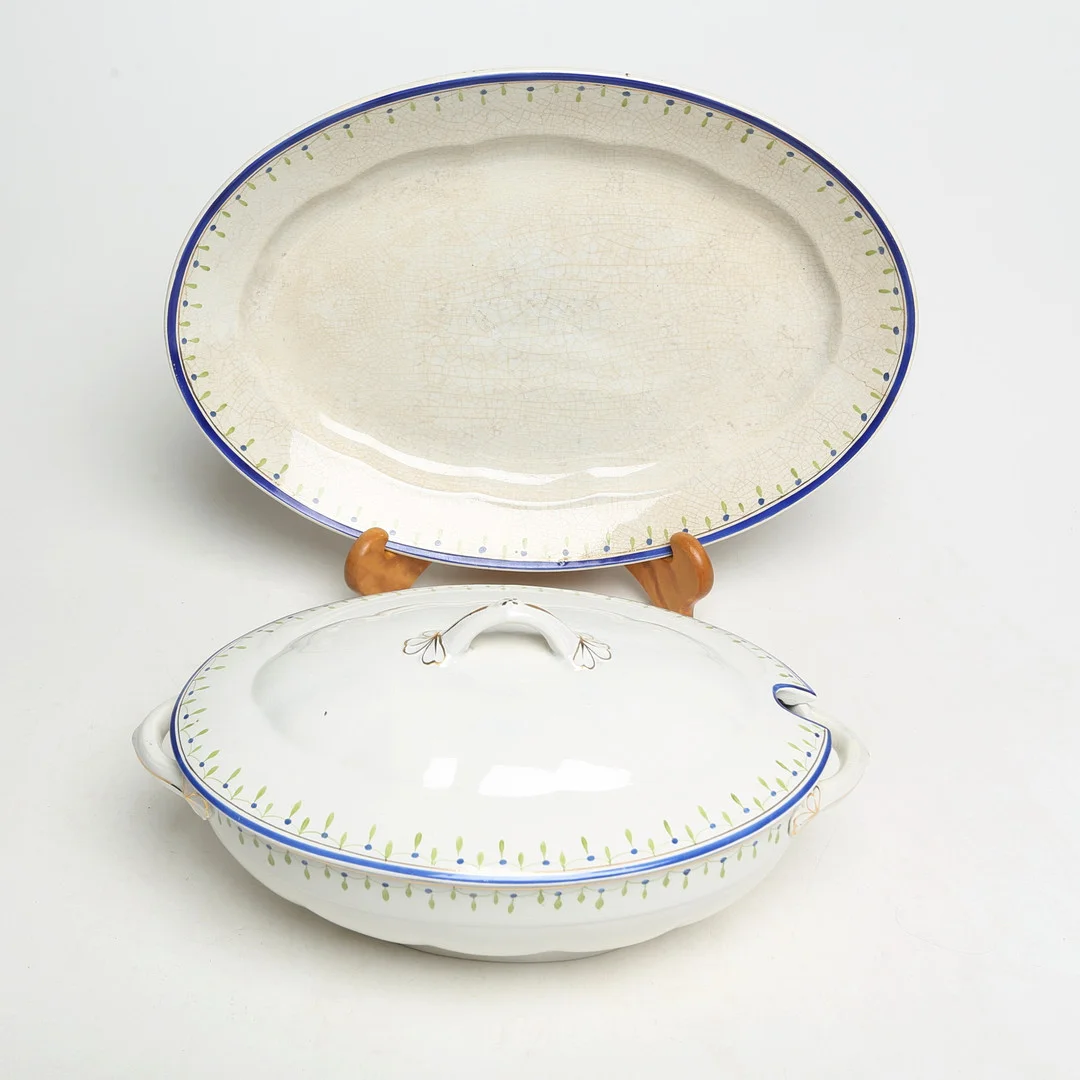TERRIN, FAT, flintgods, Göteborg, 1900-talets början. — Tableware — Kalmar Auktionsverk