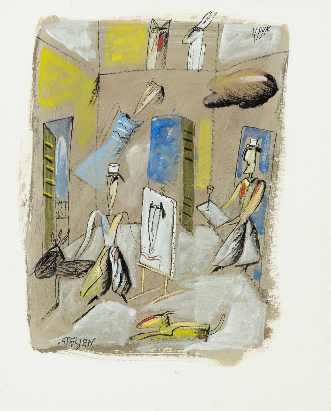 Madeleine Pyk, "Ateljén". — Konst/Modern svensk konst — Bukowskis