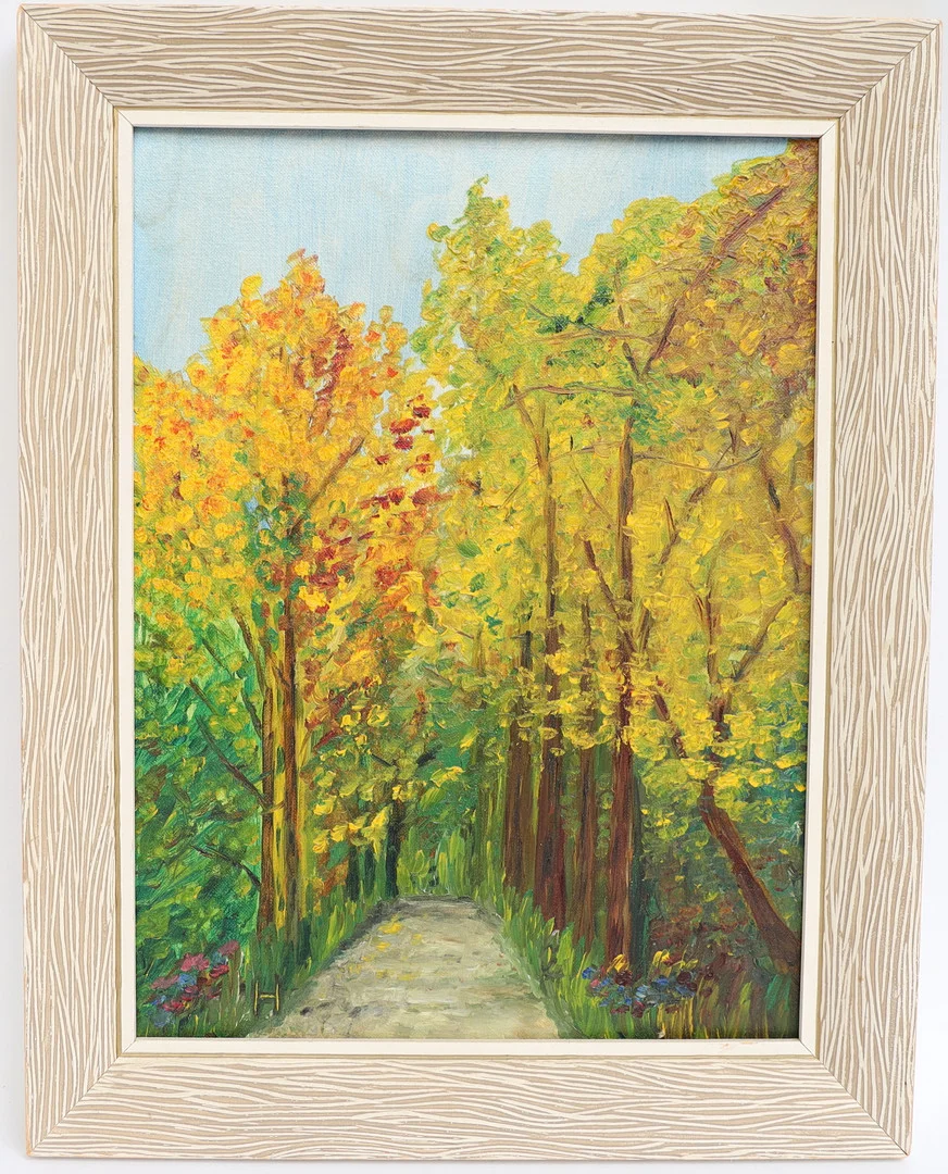 OIDENTIFIERAD KONSTNÄR. Höstlandskap, oljemålning på pannå, signerad H. — Paintings — Falun Auktionsbyrå