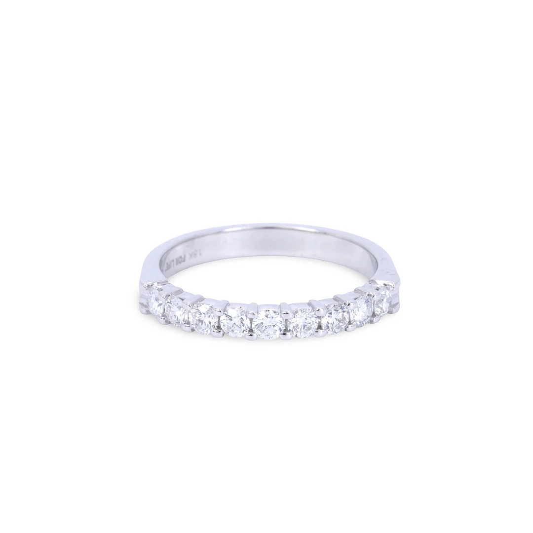 18CT GOLD DIAMOND HALF ETERNITY RING. — Rings — Chalkwell Auctions