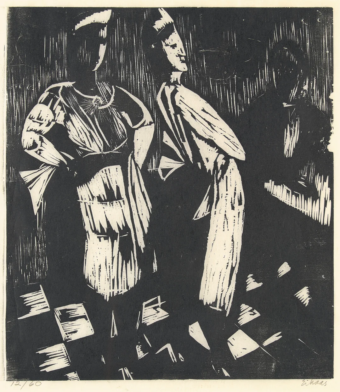 Eikaas, Ludvig — "Fra kafeen" 1956 — Kunst/Grafikk — Blomqvist