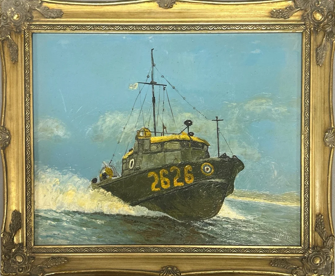 ROBIN MCTIGUE. GILT FRAMED OIL ON CANVAS. — Paintings — Chalkwell Auctions
