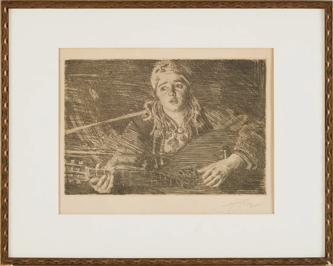 ANDERS ZORN. "Ols Maria", etsning, 1919, signerad. — Engravings & Prints — Stockholms Auktionsverk Magasin 5