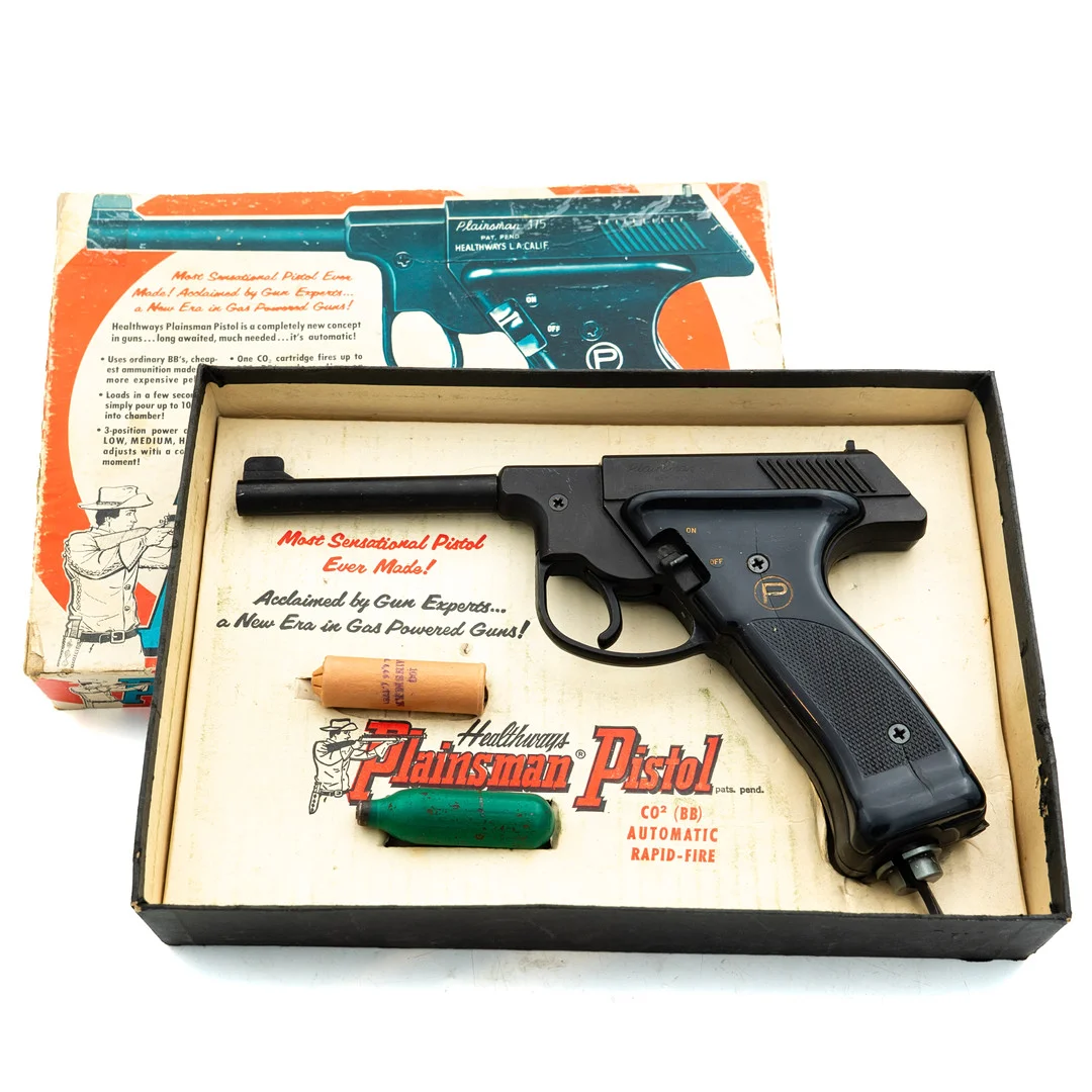 CO2-BB-PISTOL, "Plainsman 175", modell 9401, Healthways, USA, 1900-talets mitt. — Airguns — Norrlands Auktionsverk
