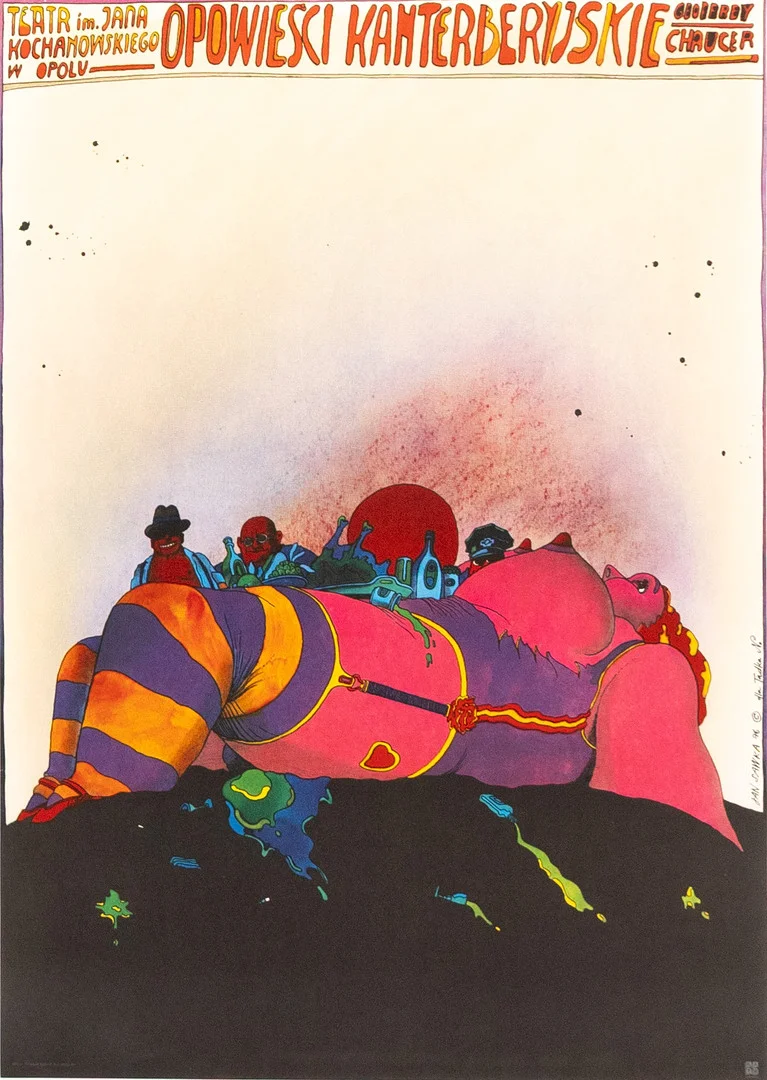 JAN SAWKA. AFFISCH, "The Canterbury Tales", 1970-tal. — Engravings & Prints — Karljohan Auktioner