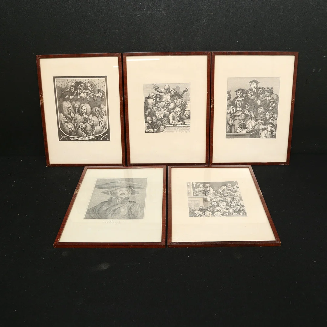 WILLIAM HOGARTH. EFTER. grafiska blad, 5 st. — Engravings & Prints — Gomér & Andersson Linköping