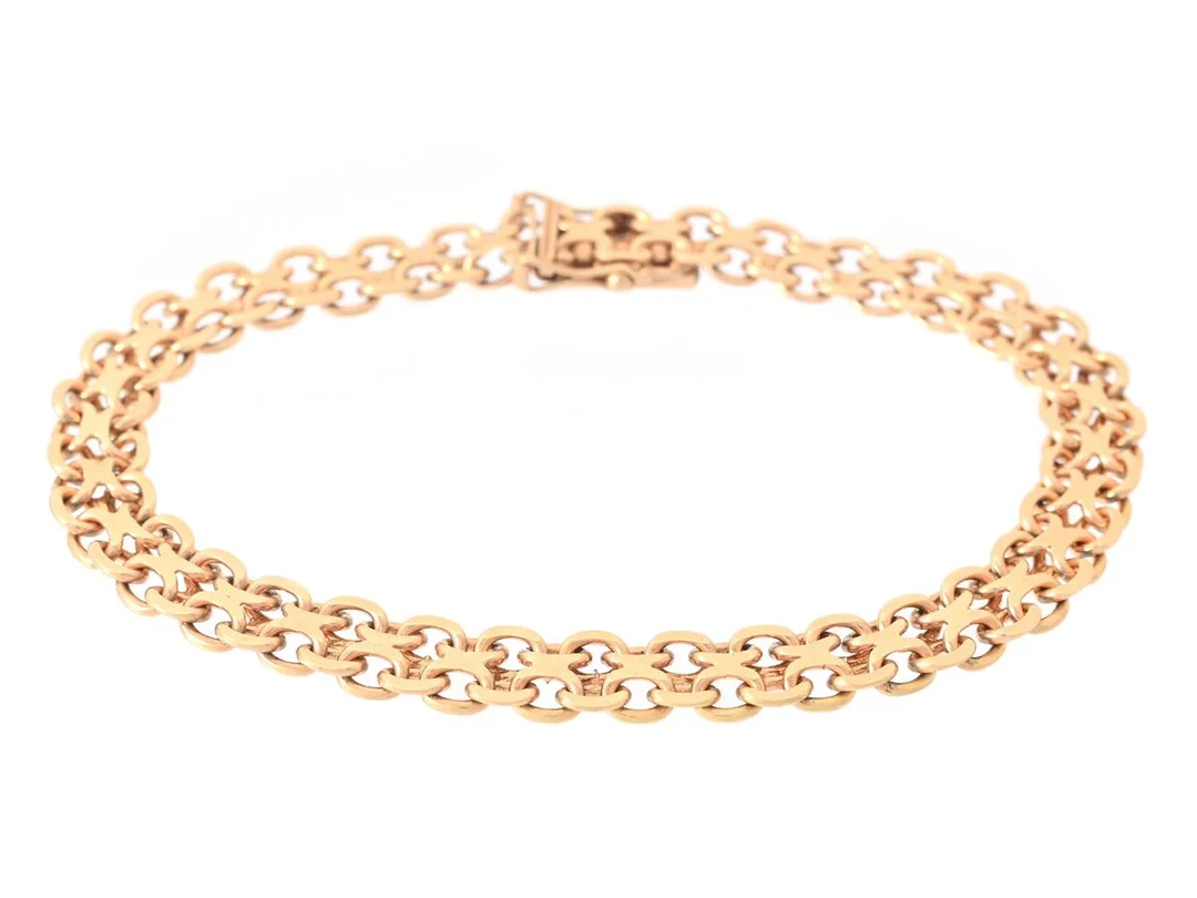 ARMBAND, 18K guld, X-länk, Stockholm 1948, längd 18,5 cm, vikt 14,5 g. — Smycken/Armband — Kaplans