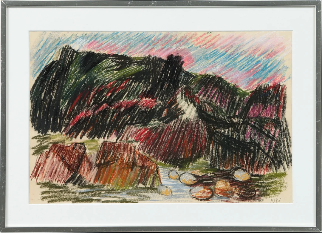 NILS NILSSON. Landskap, pastell, monogramsignerad. — Drawings — Göteborgs Auktionsverk