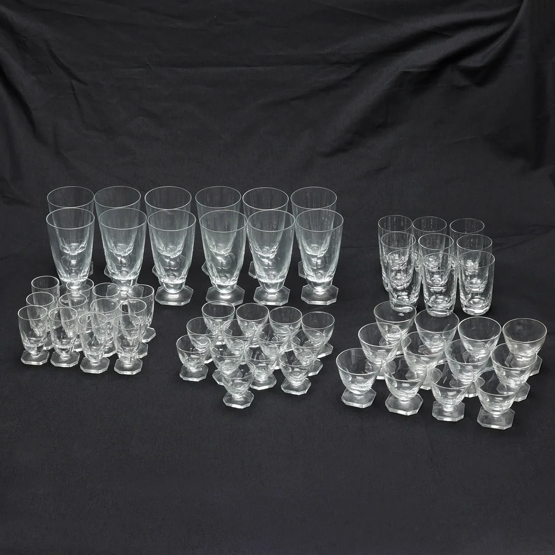 ELIS BERGH. Glasservis, 58 delar, "Ekeberga", 1950-tal. — Utility glass — Gomér & Andersson Jönköping