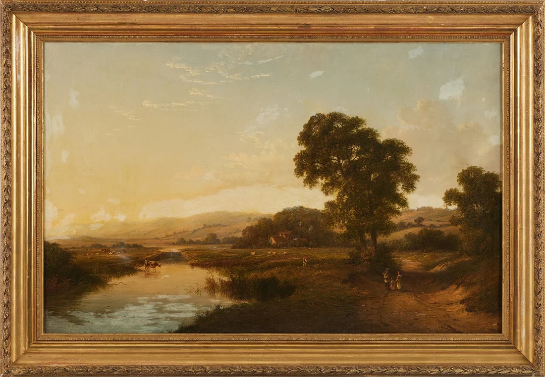 OIDENTIFIERAD KONSTNÄR. Landskap, olja på duk, uppfordrad, 1800-talets andra hälft. — Paintings — Stockholms Auktionsverk Magasin 5