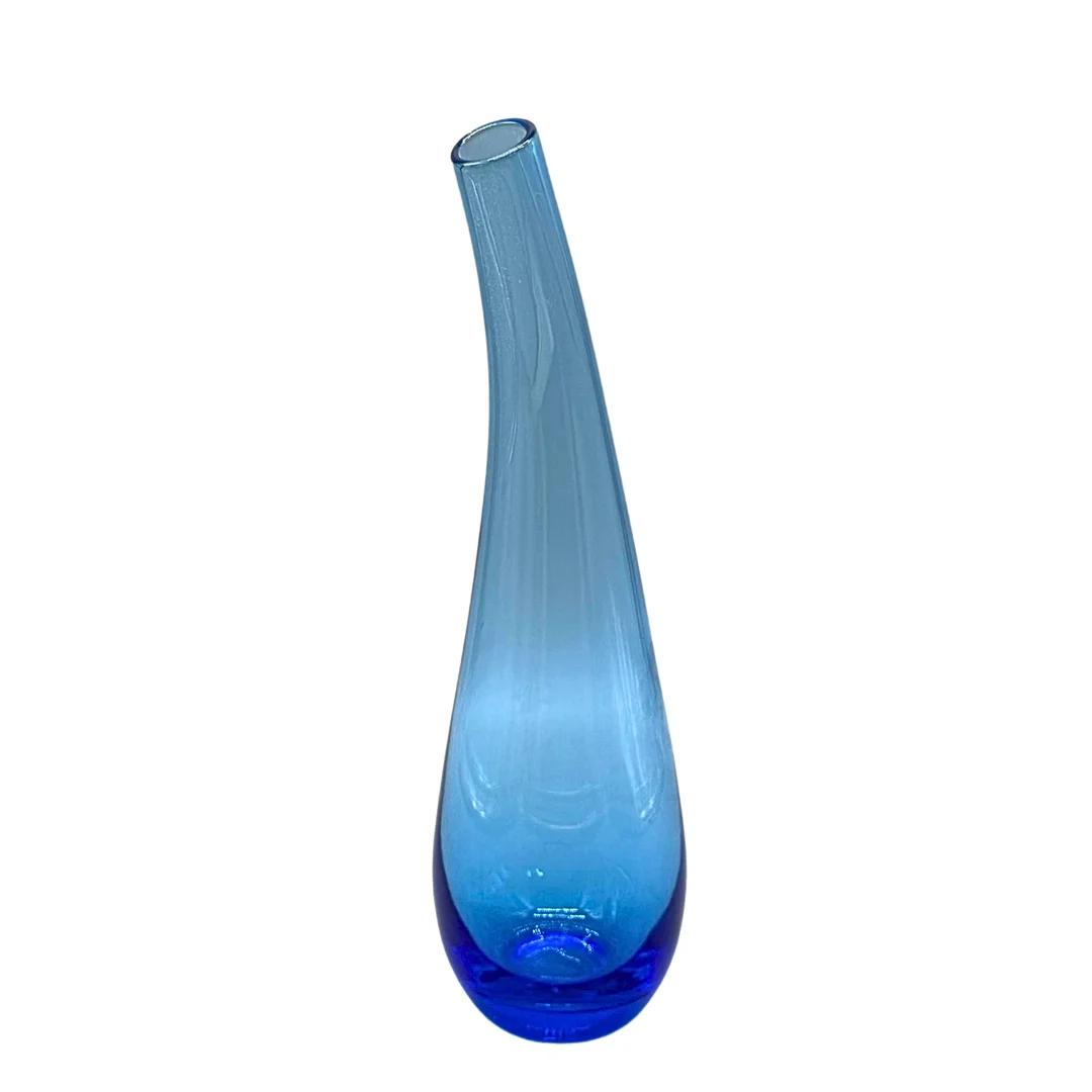 BLAUE, HANDGEMACHTE GLASVASE. — Utility glass — Auktionshaus Stuber's Hammerschlag