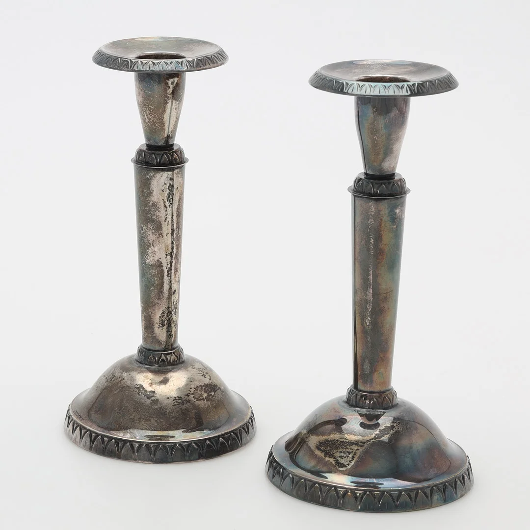 LJUSSTAKAR, ett par, silver, TESI, Göteborg 1961. — Candlesticks — Auktionsmagasinet Vänersborg