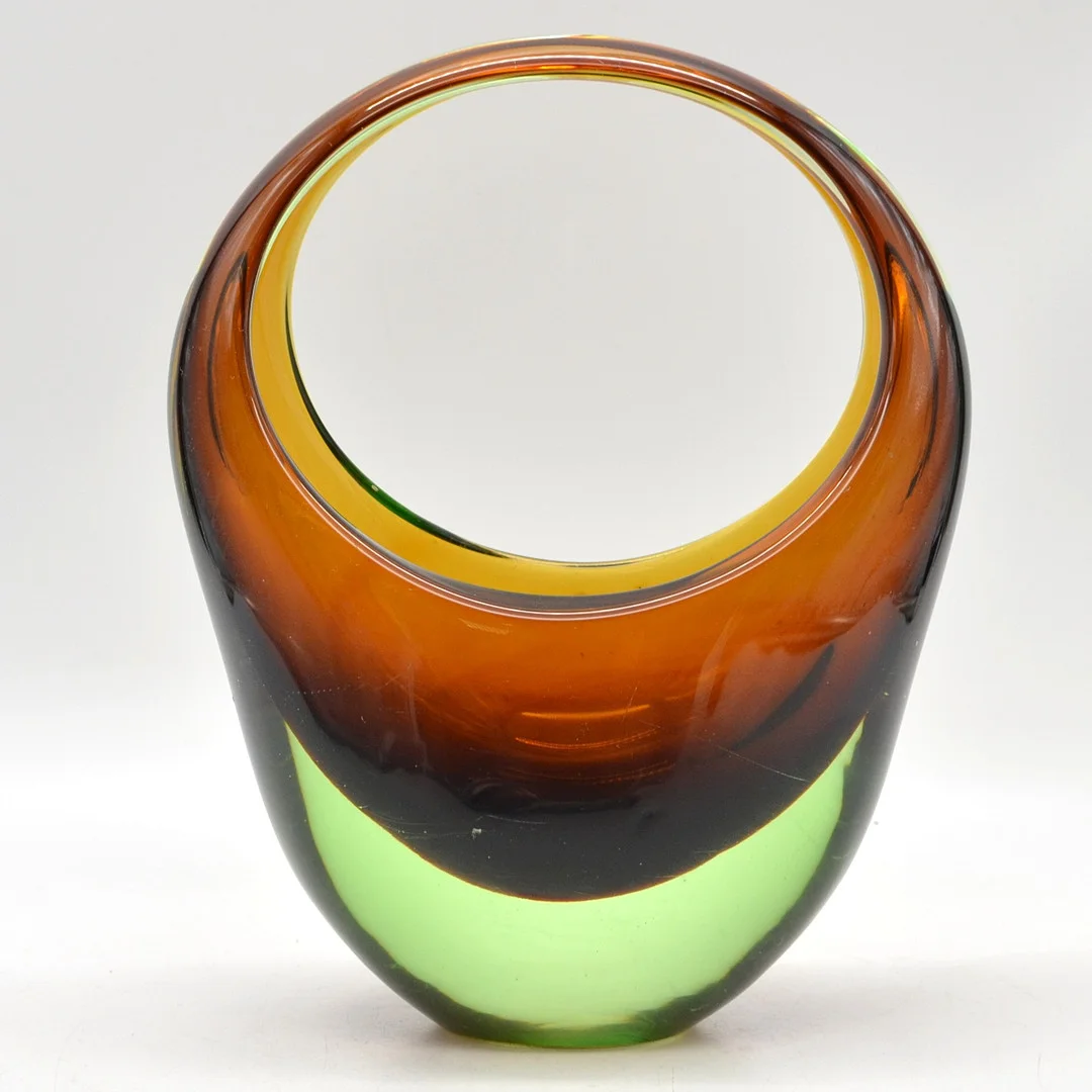FLAVIO POLI. FÜR SEGUSO, DESIGNERSCHALE, STUDIOGLAS, SOMMERSO, ITALIEN, UM 1960. — Art glass — Kunst- und Auktionshaus Kleinhenz