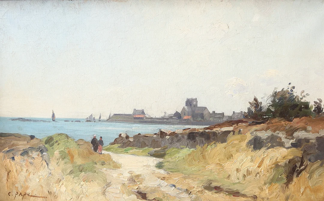 OIDENTIFIERAD KONSTNÄR. olja på duk, signerad C Pape. — Paintings — Gomér & Andersson Linköping