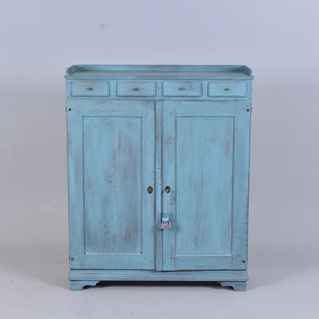 SKÄNK bemålat trä, Allmoge, 1800-talets senare del. — Cupboards, Cabinets & Shelves — Halmstads Auktionskammare
