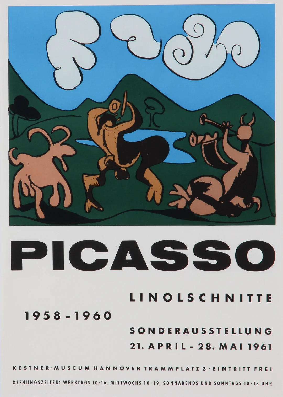 Pablo Picasso, after. Lithographic exhibition poster, 1961 — Paintings and sculptures/Prints and photography — Lauritz