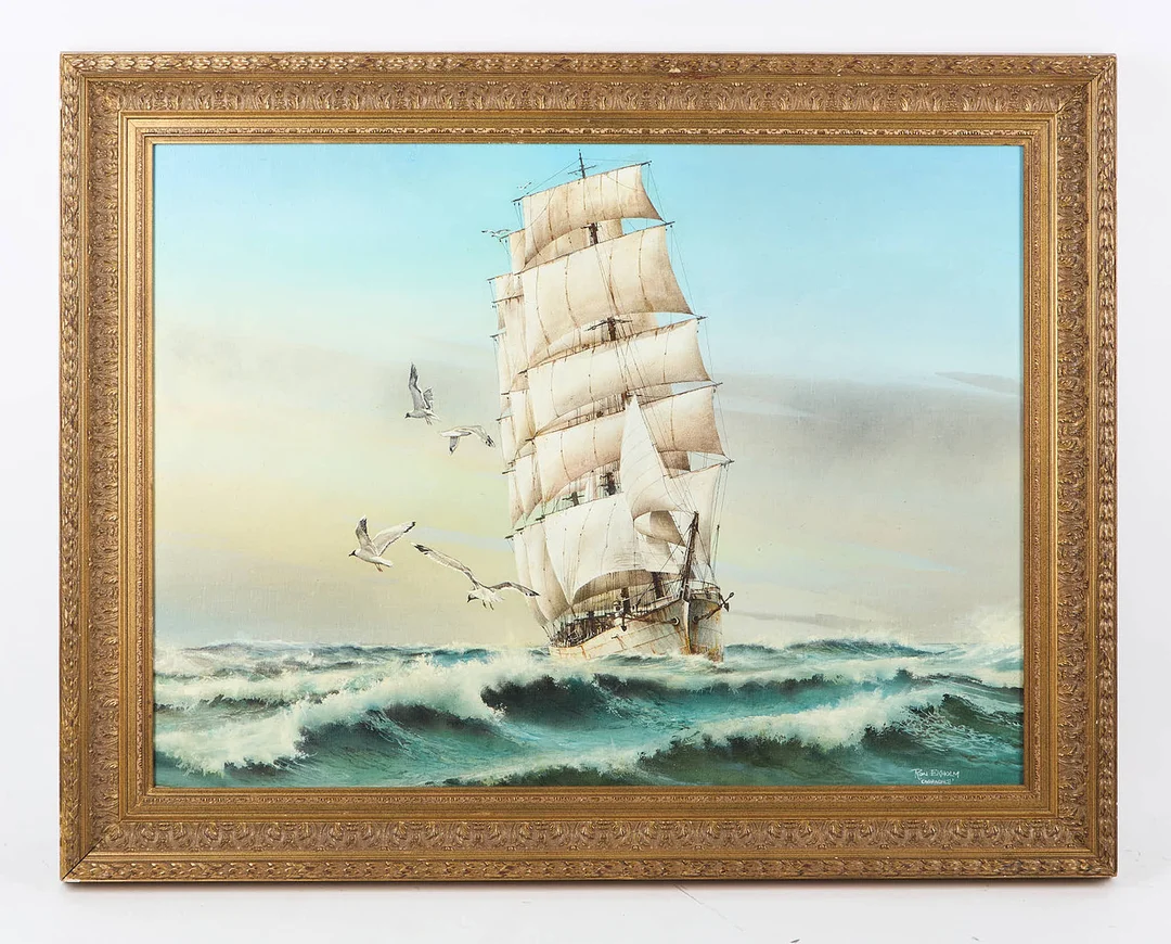 RONALD EKHOLM (1942). SKEPPSPORTRÄTT, "Carradale", signerad, olja på duk. — Paintings — Stockholms Auktionsverk Helsinki