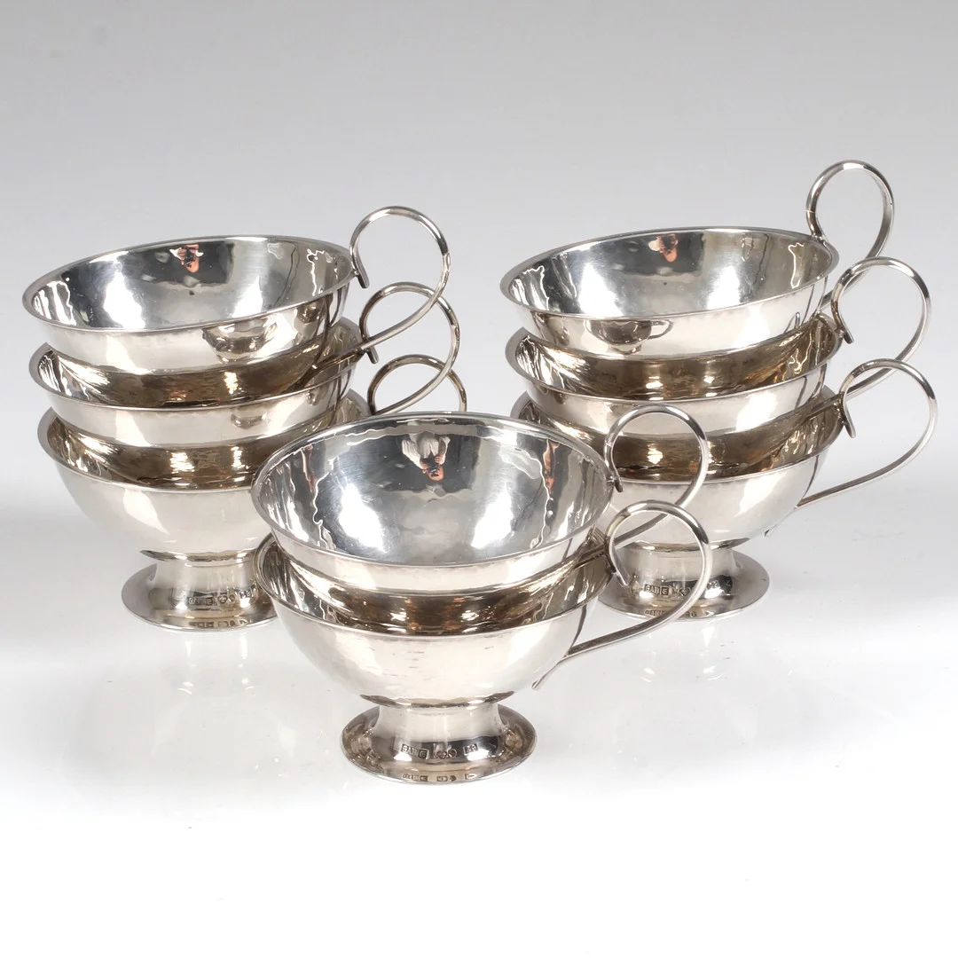 PUNCHMUGGAR 8 st, silver, bl.a. GAB, 1970-tal. Vikt 395 gram. — Silver — Stadsauktion Sundsvall