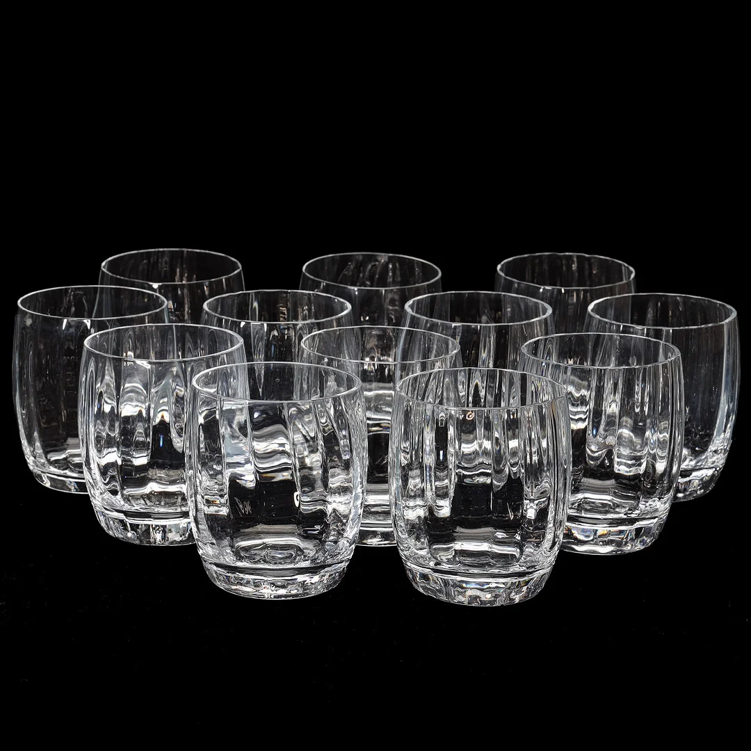 GUNNAR CYRÉN. Selterglas, 12 st, "Optica Symphony", Orrefors. — Utility glass — Auktionsmagasinet Vänersborg