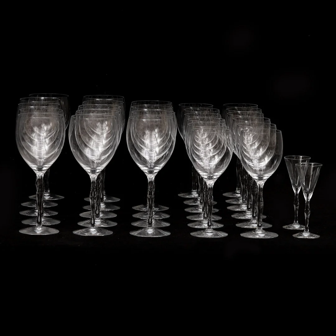 ERIKA LAGERBIELKE. Glasservis, 28 delar, "Sahara", Orrefors. — Tableware — Crafoord Auktioner Malmö