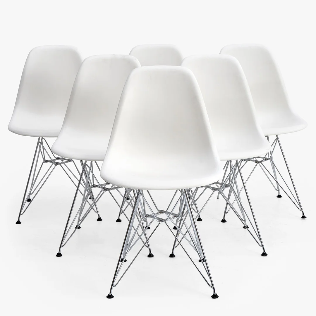CHARLES & RAY EAMES. Stolar, 6 st, "Eames Plastic Chair", Vitra, märkta undertill. — Armchairs & Chairs — Crafoord Auktioner Stockholm