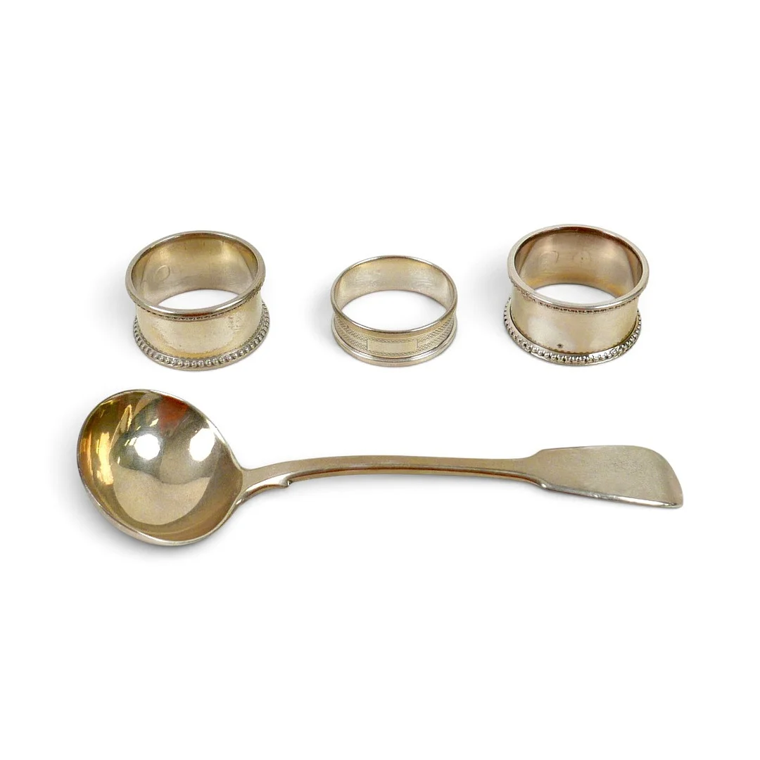 FOUR PIECES OF VICTORIAN AND LATER SILVER. — Silver — Batemans of Stamford