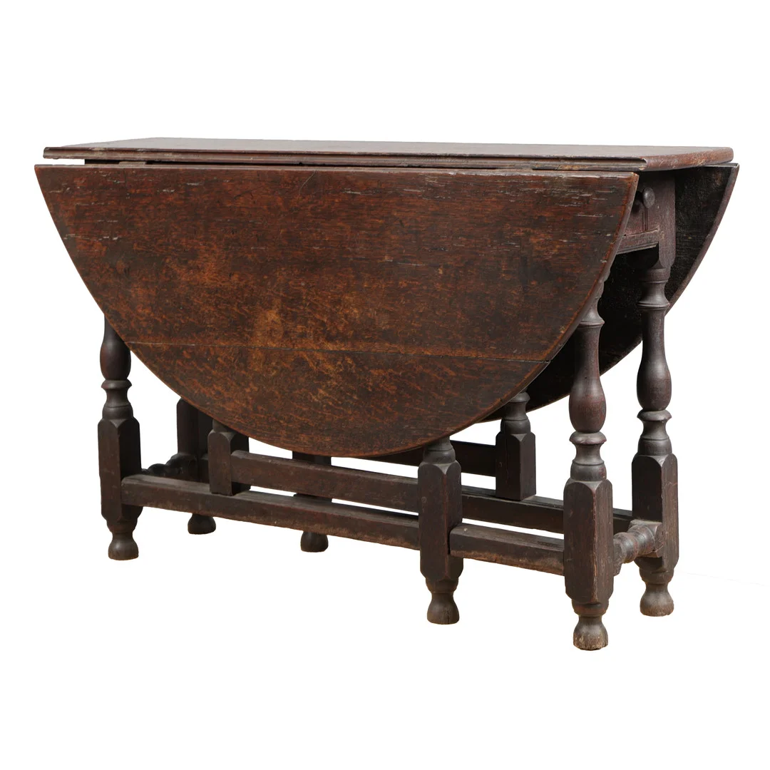 AN 18TH CENTURY OAK GATE LEG DROP LEAF TABLE. — Dining tables — Bishop & Miller