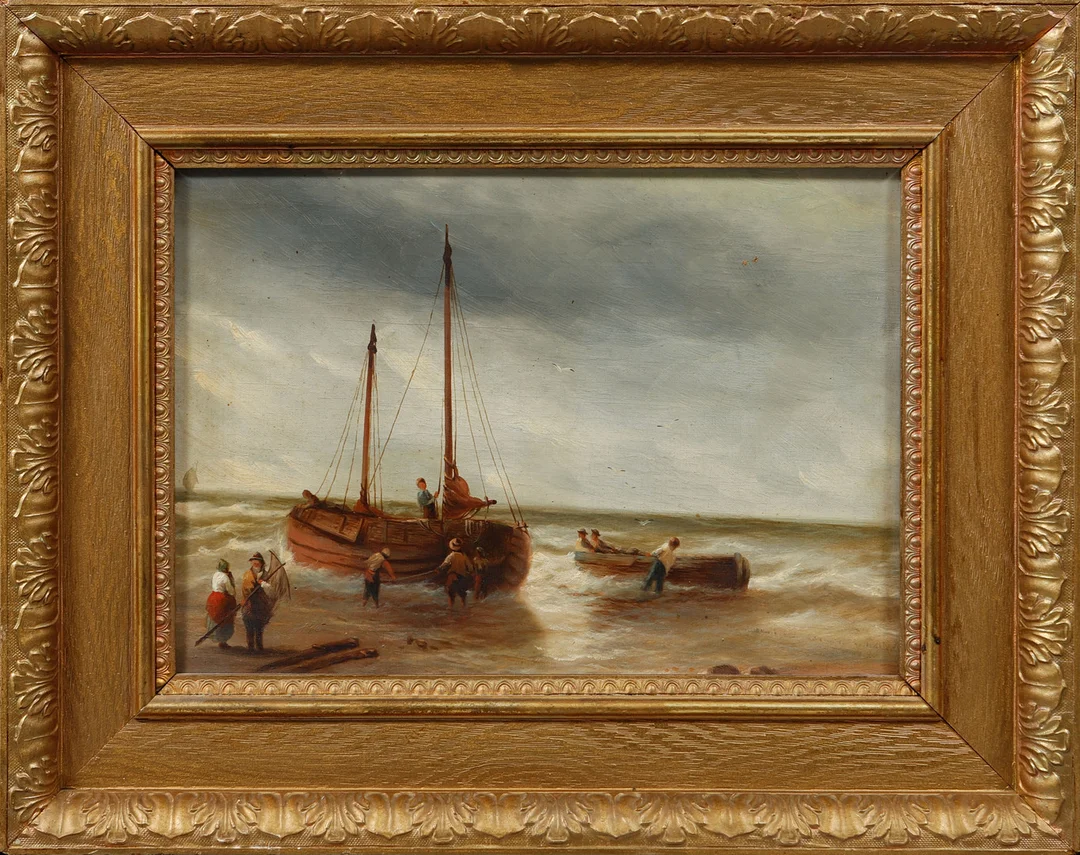 OKÄND KONSTNÄR. Kustbild, olja på duk, 1800-tal. — Paintings — Göteborgs Auktionsverk
