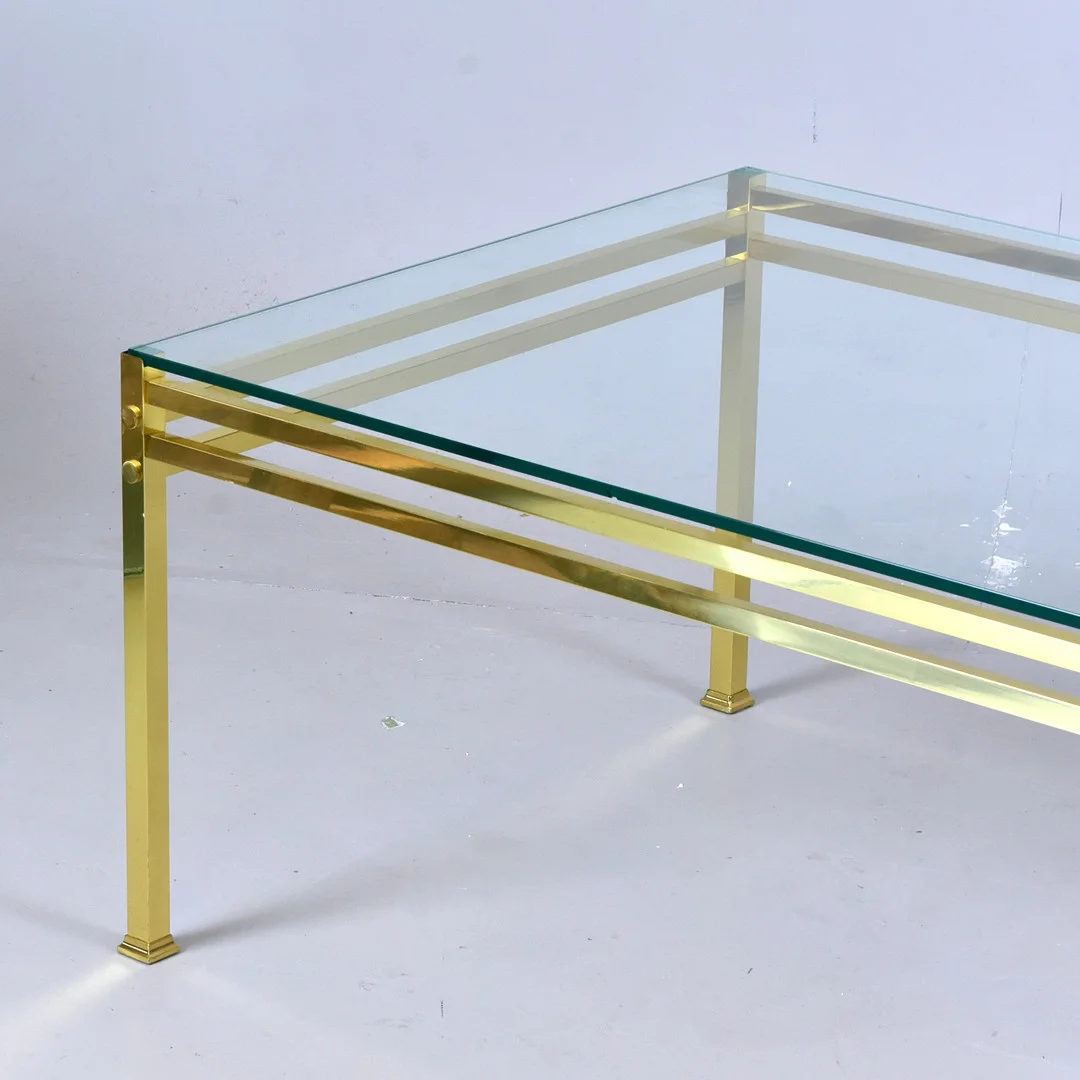 SOFFBORD, mässing och glas, 1900-talets andra hälft. — Tables — Halmstads Auktionskammare