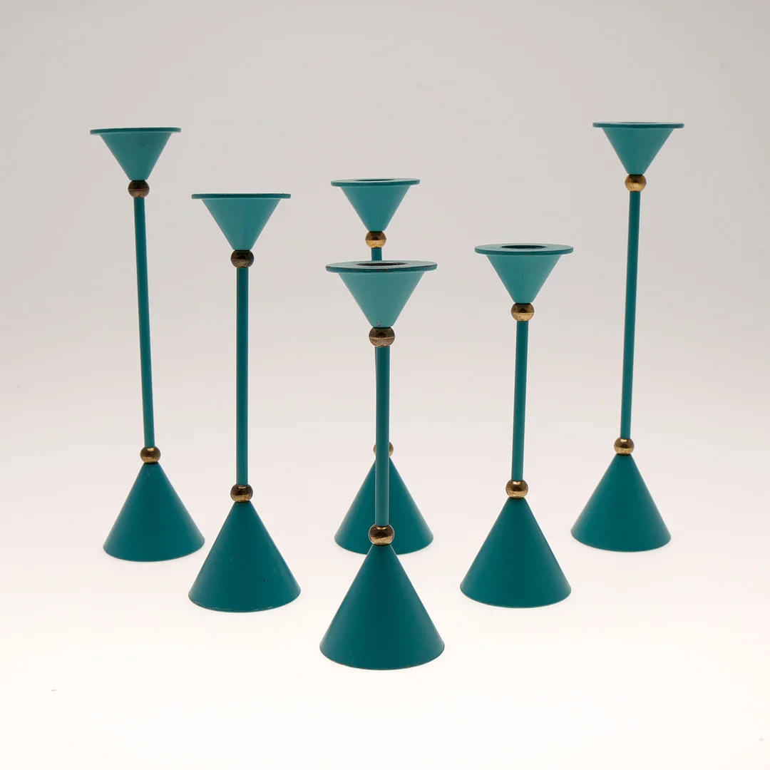 ANNA EFVERLUND. Konfetti, ljusstakar 6 st, Ikea 1990-tal. — Candlesticks — Auktionsbyrån Varberg