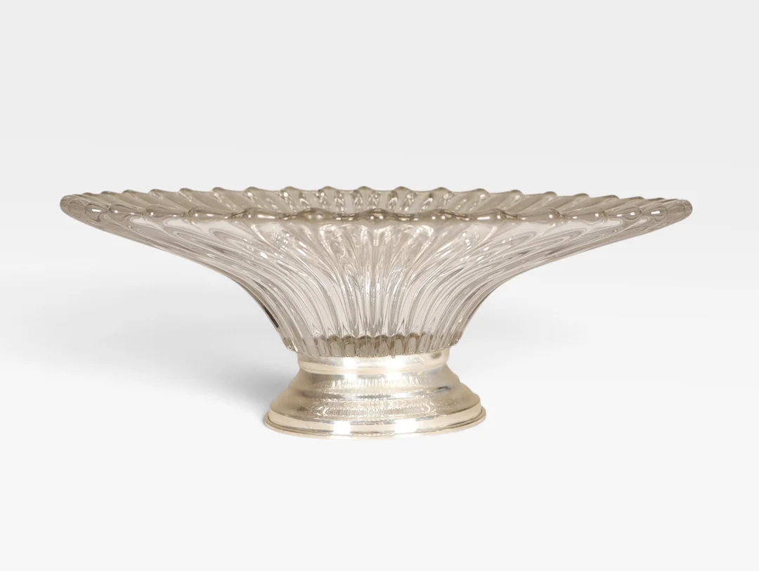 Frutero en cristal con base en plata, de la segunda mitad del siglo XX. — Other — Barcelona Auctions