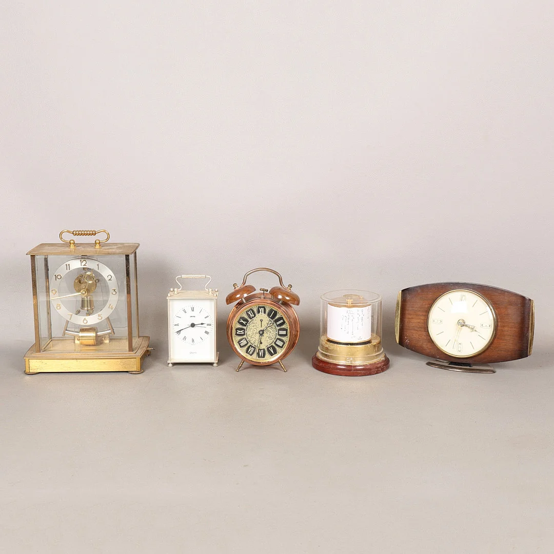 FOUR CLOCKS AND A BAROGRAPH (5). — Mantel clocks — Bishop & Miller