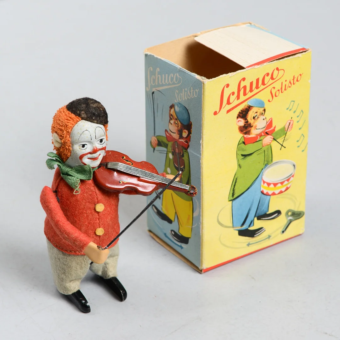 LEKSAKSCLOWN, Schuco Solisto, Västtyskland, 1940/50-tal. — Toys — Formstad Auktioner