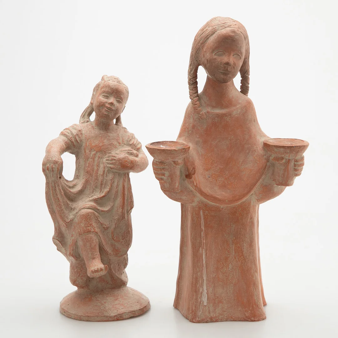 KARL HEMMETER. Zwei kleine Skulpturen, Terrakotta, München, 190er Jahre (2). — Sculptures & Bronzes — Stockholms Auktionsverk Hamburg