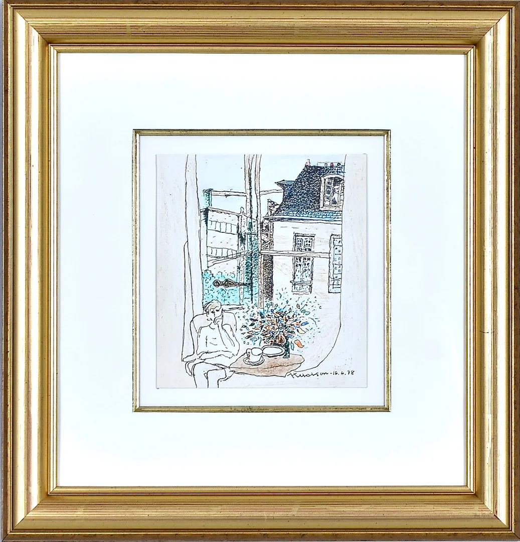 AXEL OLSON. blandteknik, Parismotiv. — Drawings — Halmstads Auktionskammare