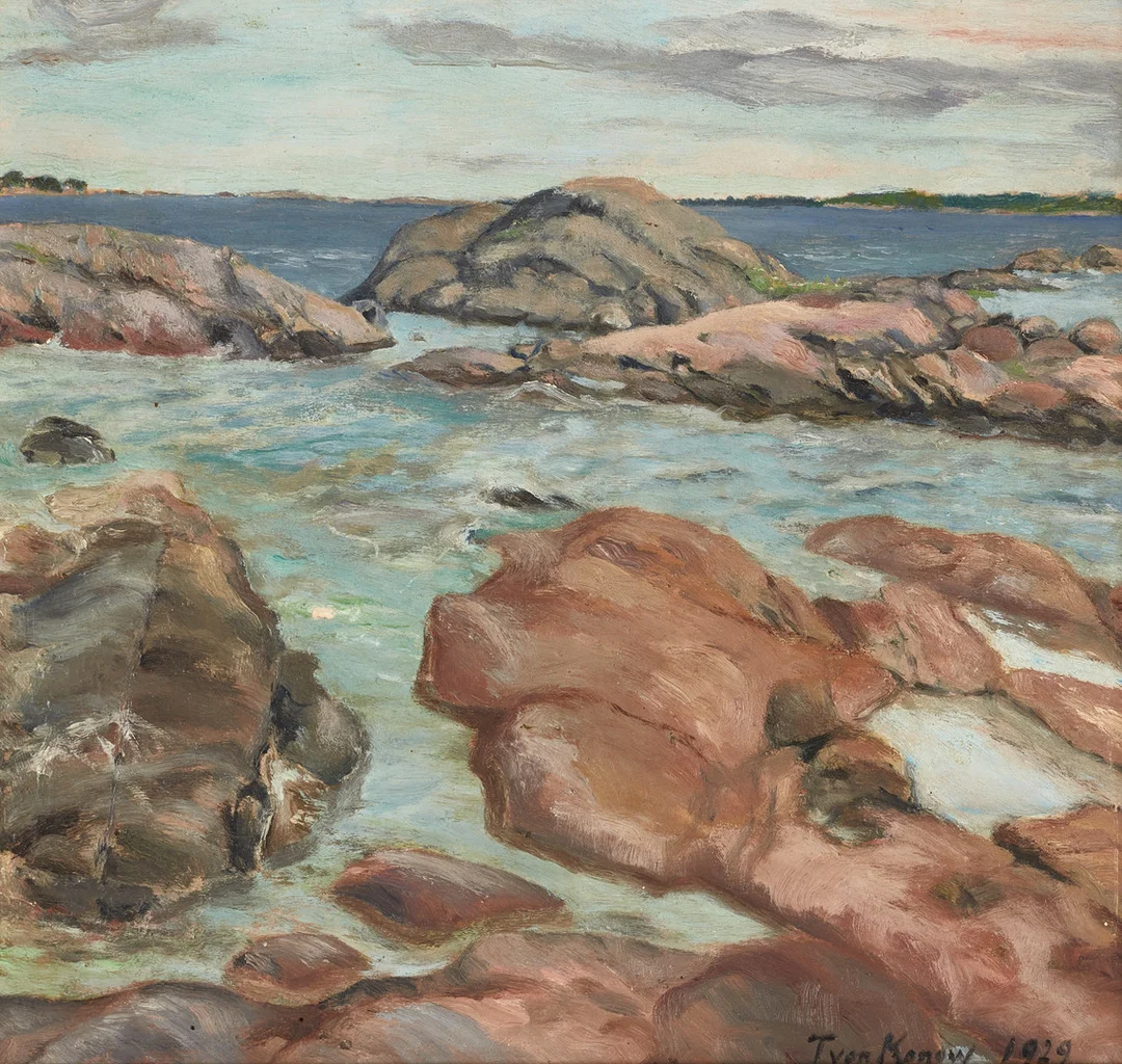 JURGEN VON KONOW (SVERIGE, 1915-1959). "Motiv från Fogdö", signerad, daterad 1929, olja på pannå. — Paintings — Crafoord Auktioner Stockholm