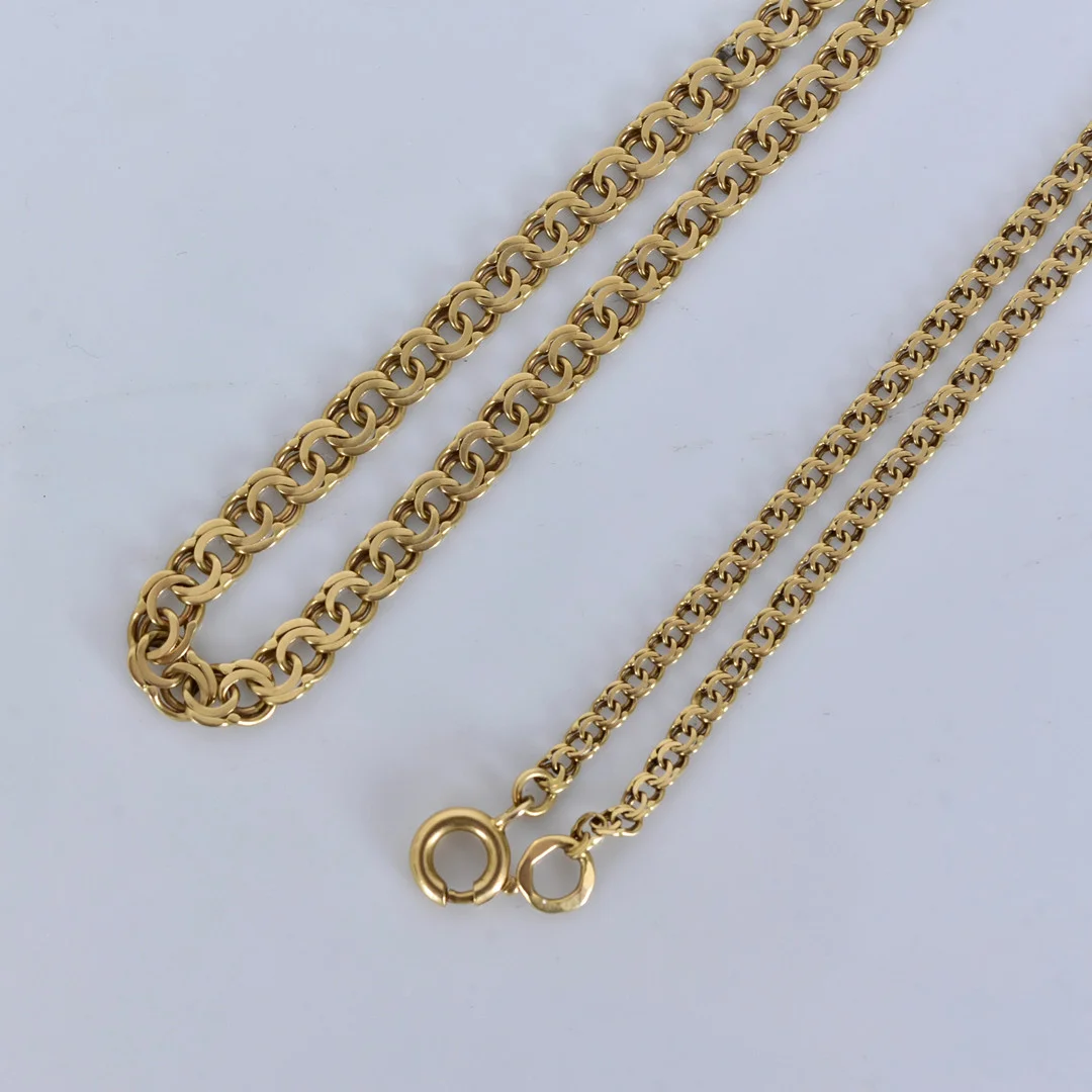HALSKEDJA, 18 karat rödguld, oidentifierad svensk mästare 1936. — Necklace — Halmstads Auktionskammare