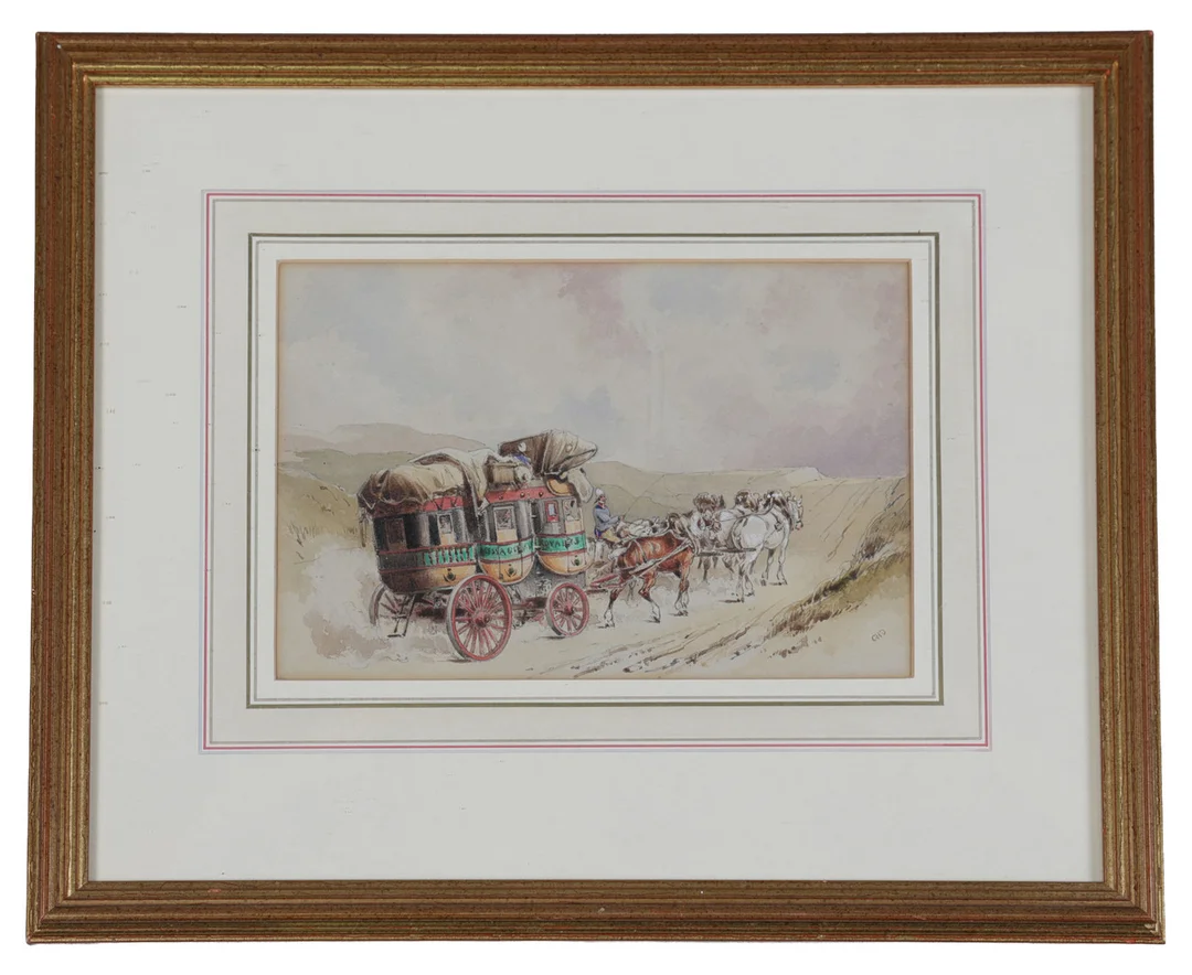 CHARLES COOPER HENDERSON (BRITISH, 1803-1877) "HORSE DRAWN CARRIAGE". — Paintings — Bishop & Miller